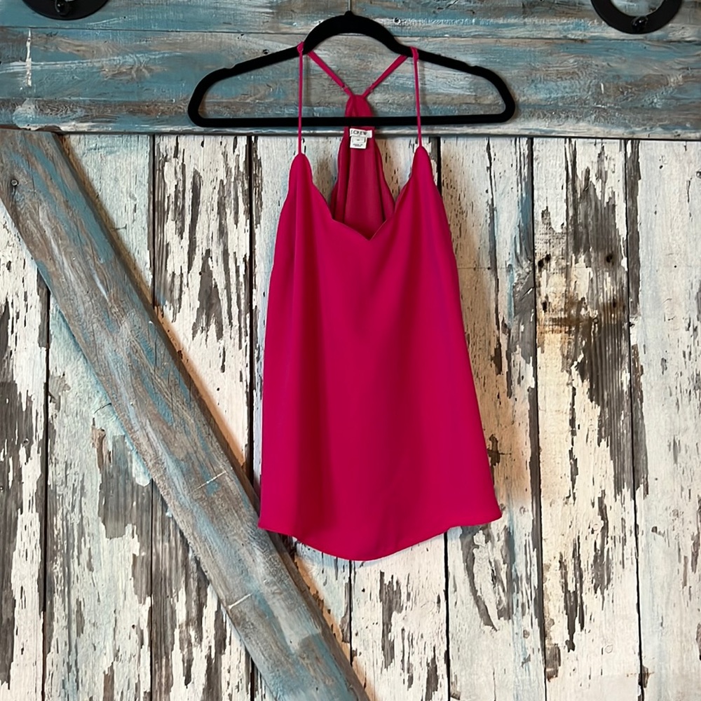 J. Crew Hot Pink Scalloped Top Size 10